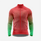 Men's Long Sleeve Cycling Jersey Red | Breathable Hex Print Bike Jersey