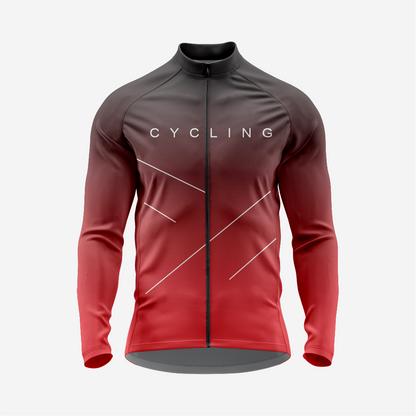 Men’s Red Long Sleeve Cycling Jersey for Road Riders
