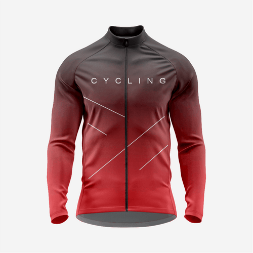Men’s Red Long Sleeve Cycling Jersey for Road Riders - K2 Sportswear | Custom Sports Uniforms & Apparels - K2 Sportswear
