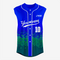 Custom Blue/Green Sleeveless Full Button Softball Jersey – Men/Women