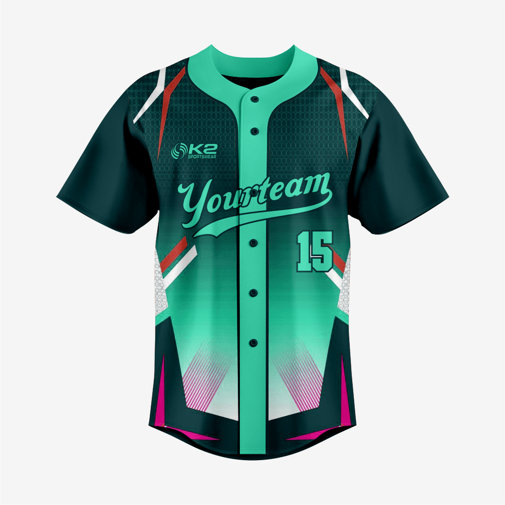 Softball Full Button Jersey – Custom Dark Green for Teams