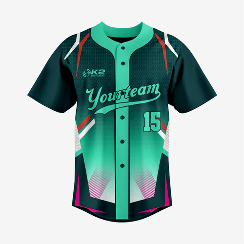 Softball Full Button Jersey – Custom Dark Green for Teams - K2 Sportswear | Custom Sports Uniforms & Apparels - K2 Sportswear
