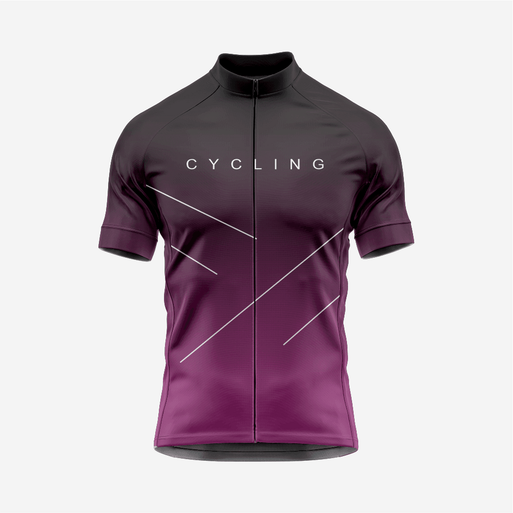 Premium Men's Cycling Short Sleeve Jersey in Dark Purple