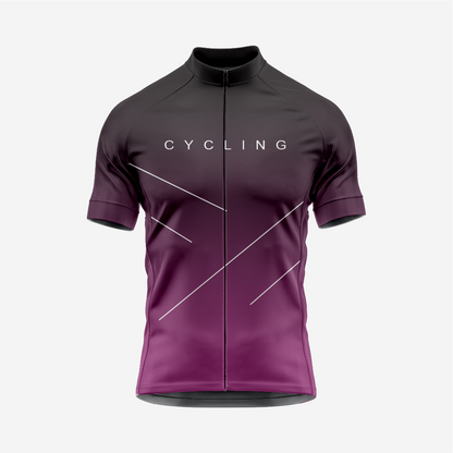 Premium Men's Cycling Short Sleeve Jersey in Dark Purple