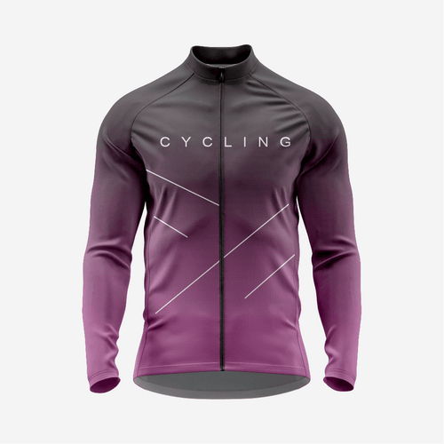Men’s Dark Purple Long Sleeve Cycling Jersey for Road Riders - K2 Sportswear | Custom Sports Uniforms & Apparels - K2 Sportswear