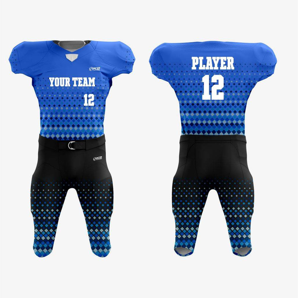 Blue/Black Customized American Football Jersey - Men/Women