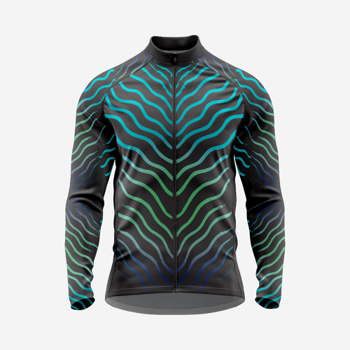 Black Men’s Long Sleeve Cycling Jersey Durable Bicycle Jerseys Mens - K2 Sportswear | Custom Sports Uniforms & Apparels - K2 Sportswear