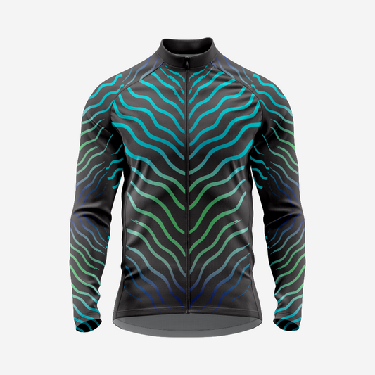 Black Men’s Long Sleeve Cycling Jersey Durable Bicycle Jerseys Mens