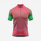 Short Sleeve Candy Pink Cycling Jersey Men | Hexagon Pattern Bike Shirt