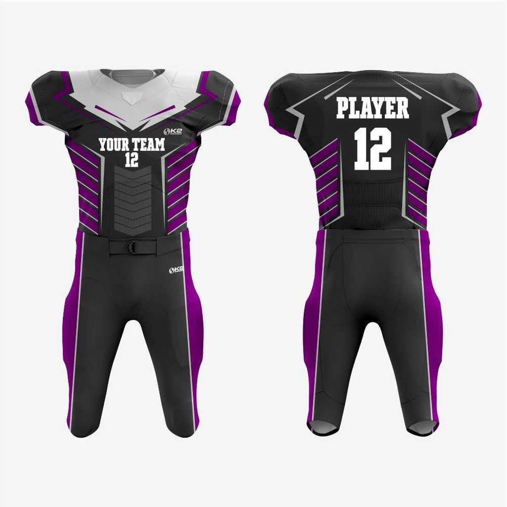 Custom American Football Uniform in Black/Dark Purple