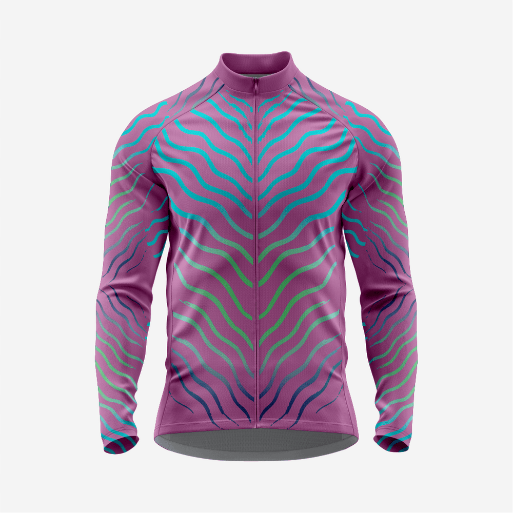 Dark Purple Men’s Long Sleeve Cycling Jersey Durable Bicycle Jerseys Mens