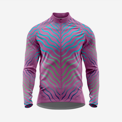 Dark Purple Men’s Long Sleeve Cycling Jersey Durable Bicycle Jerseys Mens