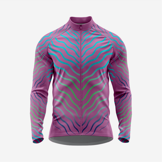 Dark Purple Men’s Long Sleeve Cycling Jersey Durable Bicycle Jerseys Mens
