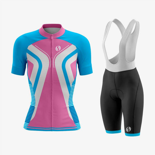 Personalized Women's Cycling Set – Blue and Pink - K2 Sportswear | Custom Sports Uniforms & Apparels - K2 Sportswear
