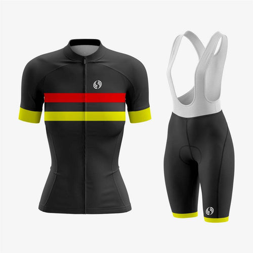 Personalized Women's Cycling Kit – Red/Yellow/Black - K2 Sportswear | Custom Sports Uniforms & Apparels - K2 Sportswear