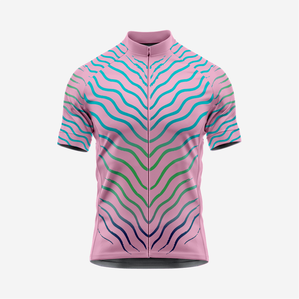 Men’s Pink Short Sleeve Cycling Jersey for Road and Racing