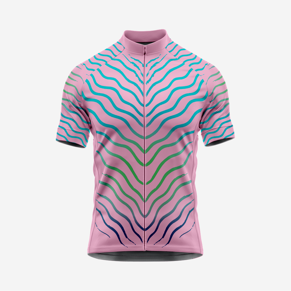 Men’s Pink Short Sleeve Cycling Jersey for Road and Racing