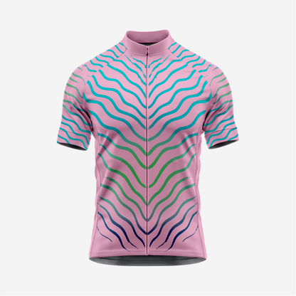 Men’s Pink Short Sleeve Cycling Jersey for Road and Racing