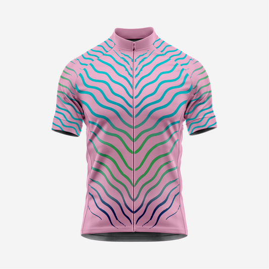 Men’s Pink Short Sleeve Cycling Jersey for Road and Racing