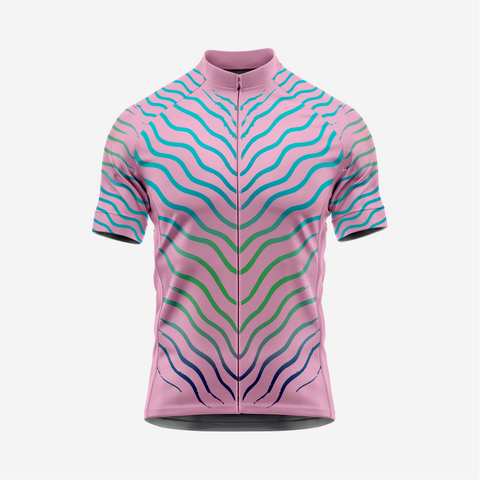 Men’s Pink Short Sleeve Cycling Jersey for Road and Racing