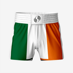 Custom Wrestling Fighting Shorts in White/Orange/Green - K2 Sportswear | Custom Sports Uniforms & Apparels - K2 Sportswear