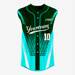 Custom Black/Turquoise Sleeveless Full Button Softball Jersey – Men/Women - K2 Sportswear | Custom Sports Uniforms & Apparels - K2 Sportswear