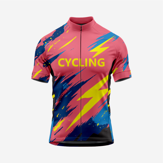 Men’s Short Sleeve Cycling Jersey for Road and Racing - Candy Pink