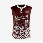 Custom 2-Button Sleeveless Softball Jersey – Dark Brown for Men/Women - K2 Sportswear | Custom Sports Uniforms & Apparels - K2 Sportswear