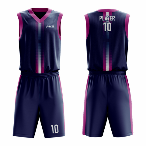 Basketball Uniform in Blue and Pink RSCBU-008