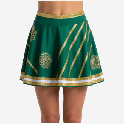 Custom Cheerleading Skirt - Pleated Green Cheer Skirt Team Design