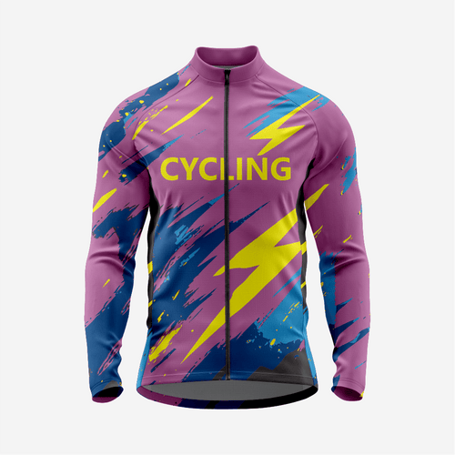 Men’s Dark Purple Long Sleeve Bike Jersey for Road Cycling - K2 Sportswear | Custom Sports Uniforms & Apparels - K2 Sportswear
