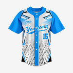 Personalized Softball Jersey – Sky Blue Full Button Style - K2 Sportswear | Custom Sports Uniforms & Apparels - K2 Sportswear