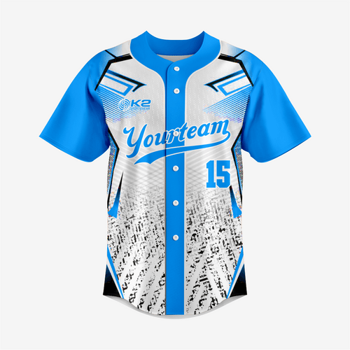 Personalized Softball Jersey – Sky Blue Full Button Style - K2 Sportswear | Custom Sports Uniforms & Apparels - K2 Sportswear