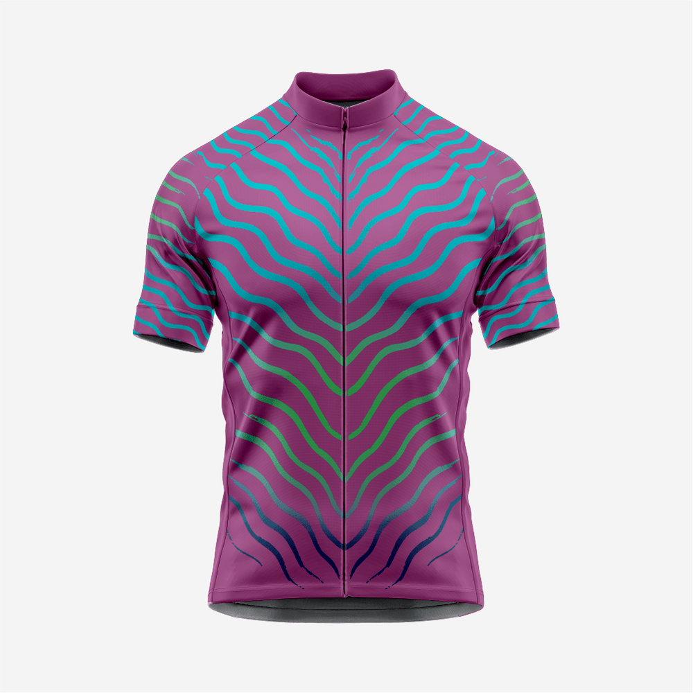 Men’s Purple Short Sleeve Cycling Jersey for Road and Racing