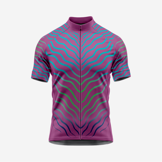 Men’s Purple Short Sleeve Cycling Jersey for Road and Racing