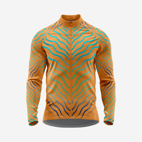 Orange Men’s Long Sleeve Cycling Jersey Durable Bicycle Jerseys Mens - K2 Sportswear | Custom Sports Uniforms & Apparels - K2 Sportswear