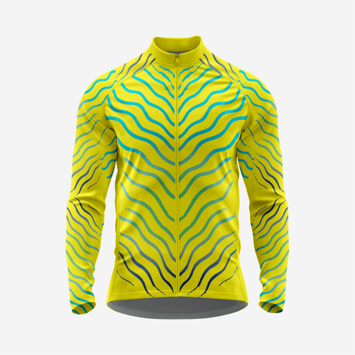 Yellow Gold Men’s Long Sleeve Cycling Jersey Durable Bicycle Jerseys Mens - K2 Sportswear | Custom Sports Uniforms & Apparels - K2 Sportswear