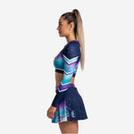 Long Sleeve Custom Cheerleading Uniforms - Crop Top & Skirt Set for Youth & Elite Squads