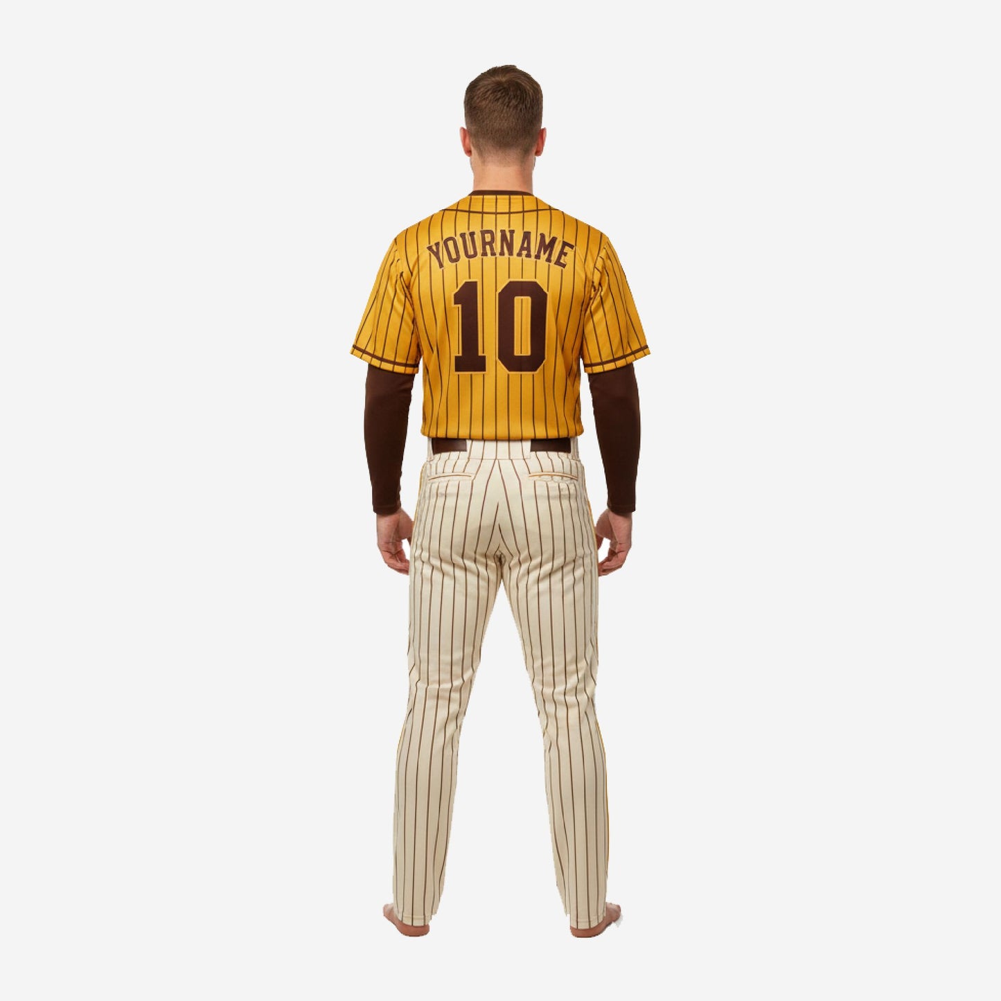 Custom Baseball Uniform - Pinstripe Jersey Pants Set Team Name Number