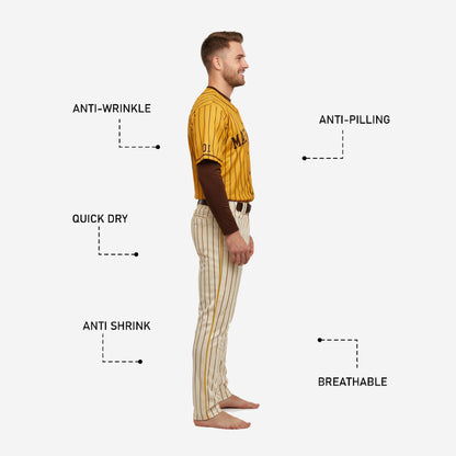 Custom Baseball Uniform - Pinstripe Jersey Pants Set Team Name Number