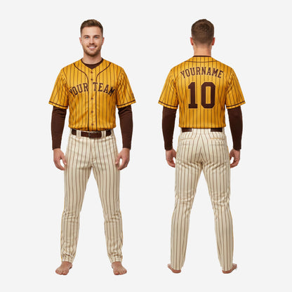 Custom Baseball Uniform - Pinstripe Jersey Pants Set Team Name Number