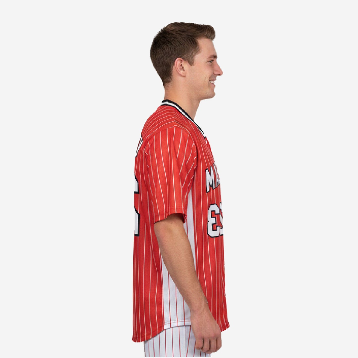 Custom Baseball Jersey - Pinstripe Full Button Jersey Team Name & Number