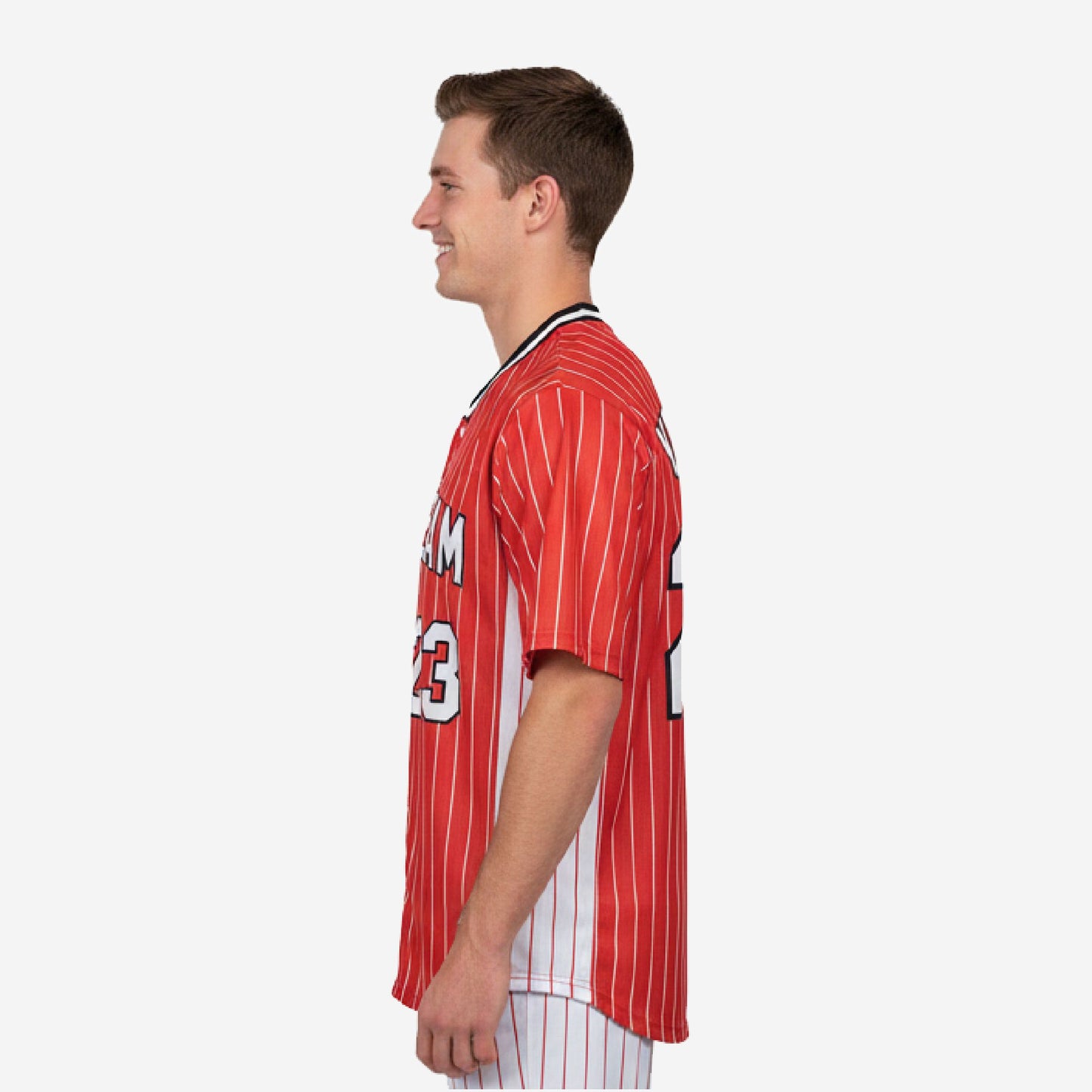 Custom Baseball Jersey - Pinstripe Full Button Jersey Team Name & Number