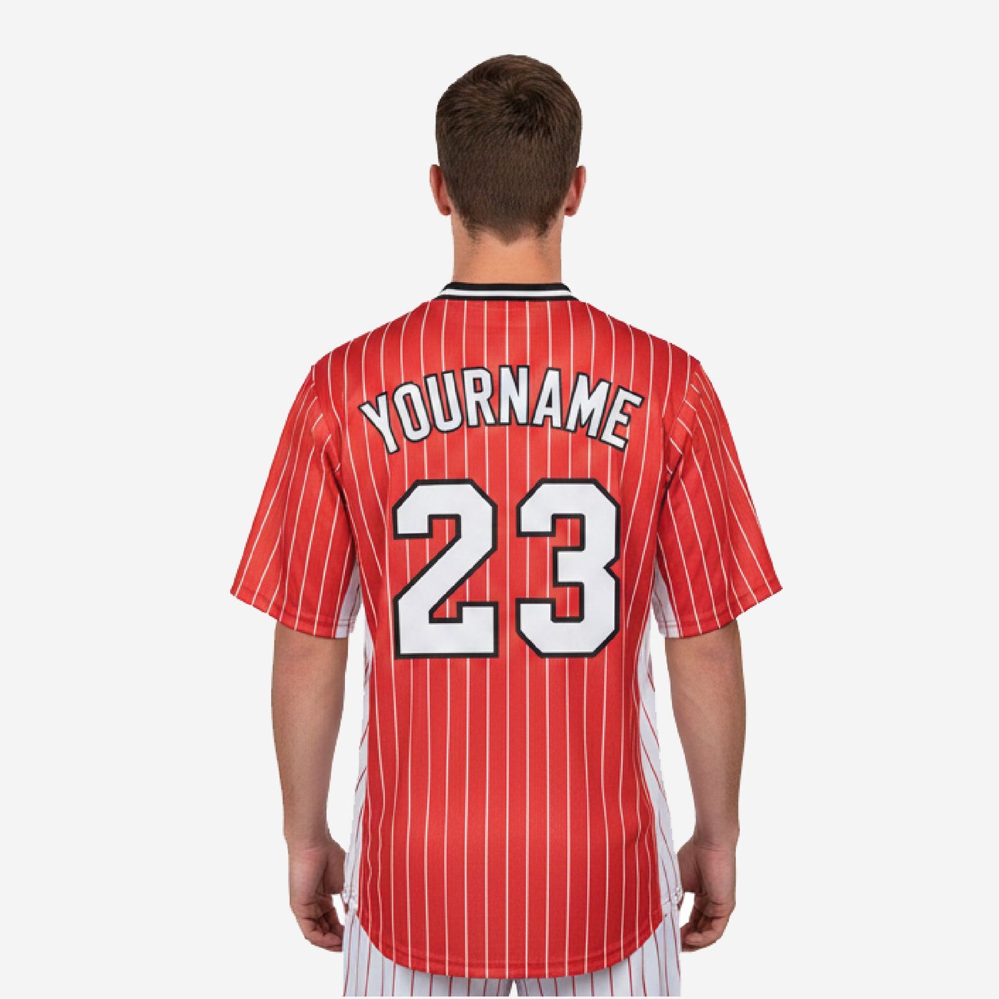 Custom Baseball Jersey - Pinstripe Full Button Jersey Team Name & Number