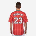 Custom Baseball Jersey - Pinstripe Full Button Jersey Team Name & Number