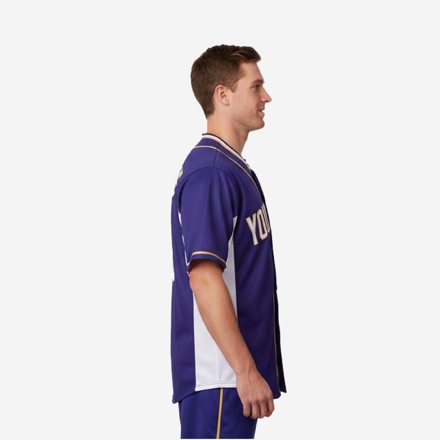 Custom Baseball Jersey in Purple - Full Button Baseball Jersey Custom Name & Number