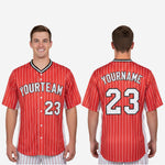 Custom Baseball Jersey - Pinstripe Full Button Jersey Team Name & Number
