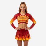 Long Sleeve Custom Cheerleading Uniforms - Crop Top & Skirt Set for Youth & Elite Squads