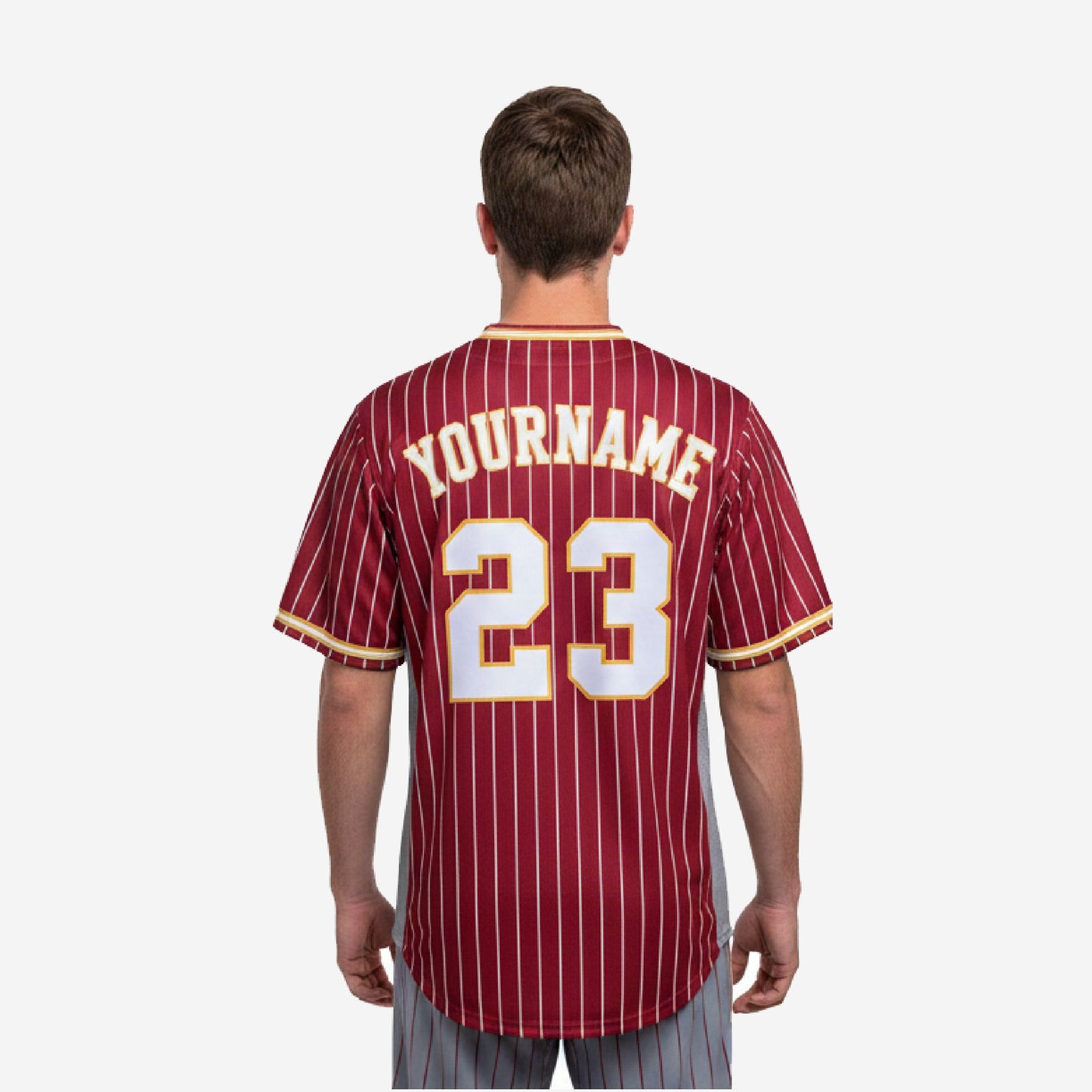 Custom Baseball Jersey - Pinstripe Full Button Jersey Team Name & Number