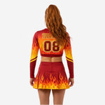Long Sleeve Custom Cheerleading Uniforms - Crop Top & Skirt Set for Youth & Elite Squads